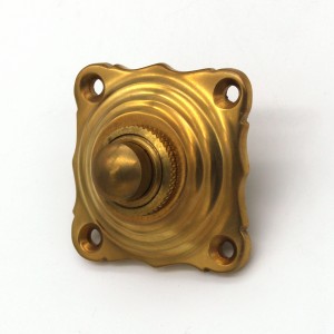 Sonnette Art Nouveau Laiton nickelé brillant | Plaque de sonnette avec bouton de sonnette| Sonnette antique P9201